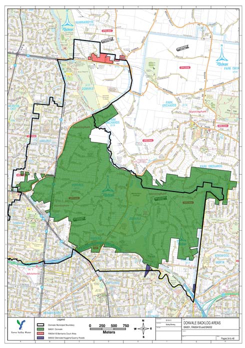 Mitcham Donvale sewerage program map